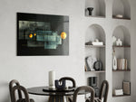Planet Race glass print enhancing a den with statement firepower