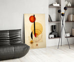 Circles glass print enhancing a den with statement firepower