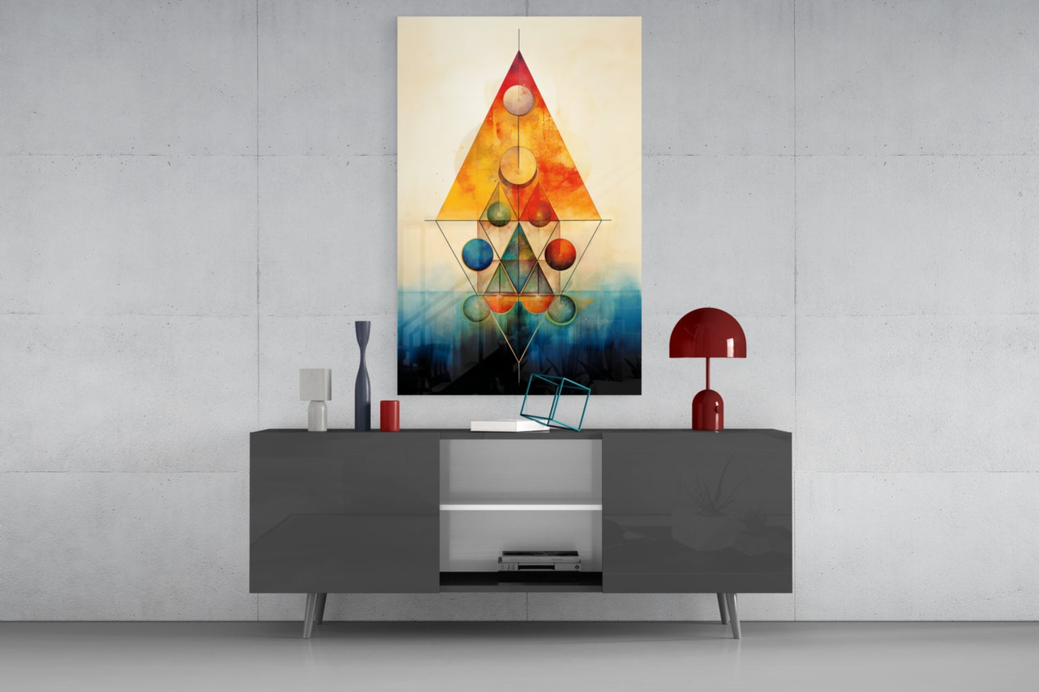 Harmony of Shapes Glass Wall Art|| Designer's Collection.