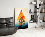 Harmony of Shapes glass print enhancing a foyer with statement firepower