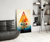 Harmony of Shapes glass print enhancing a foyer with statement firepower