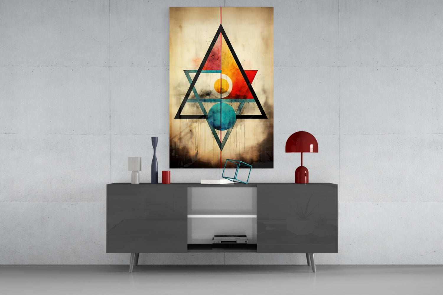 Triangels Glass Wall Art|| Designer's Collection.
