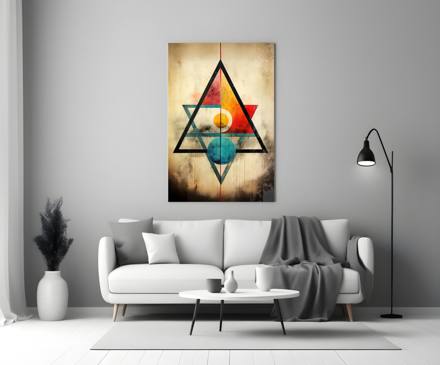 Triangels Glass Wall Art|| Designer's Collection.