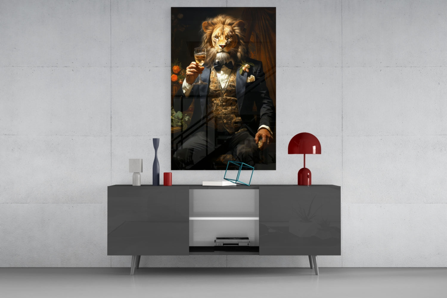 Gentleman Glass Wall Art|| Designer's Collection.