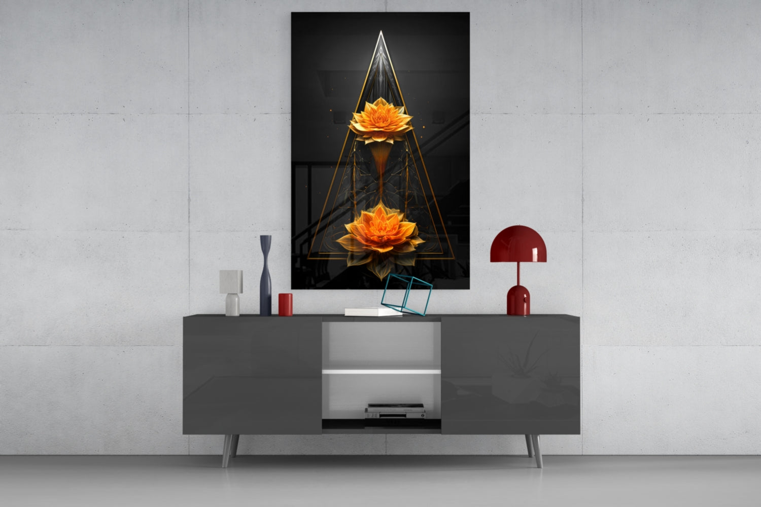 Lotus Glass Wall Art|| Designer's Collection.