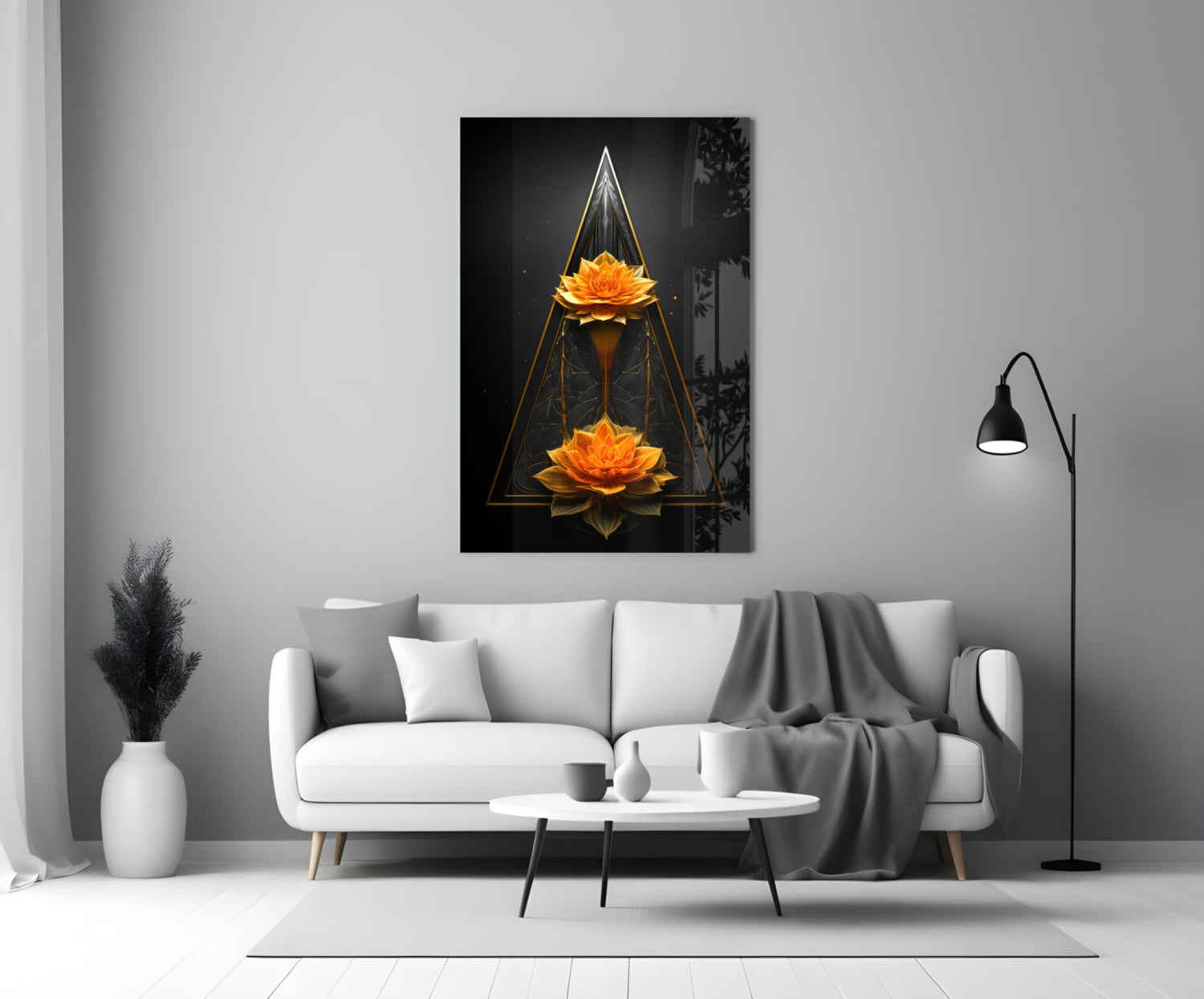 Lotus Glass Wall Art|| Designer's Collection.