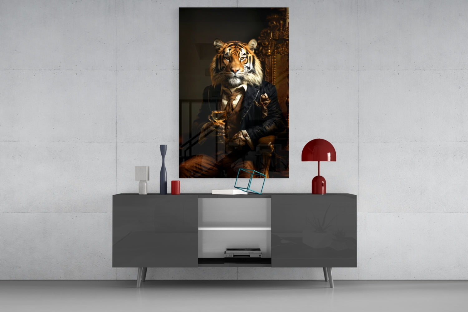 Gentleman Glass Wall Art|| Designer's Collection.