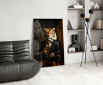 Gentleman glass print enhancing a den with quirky firepower
