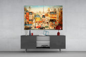 Paris' City Life Glass Wall Art|| Designer's Collection.
