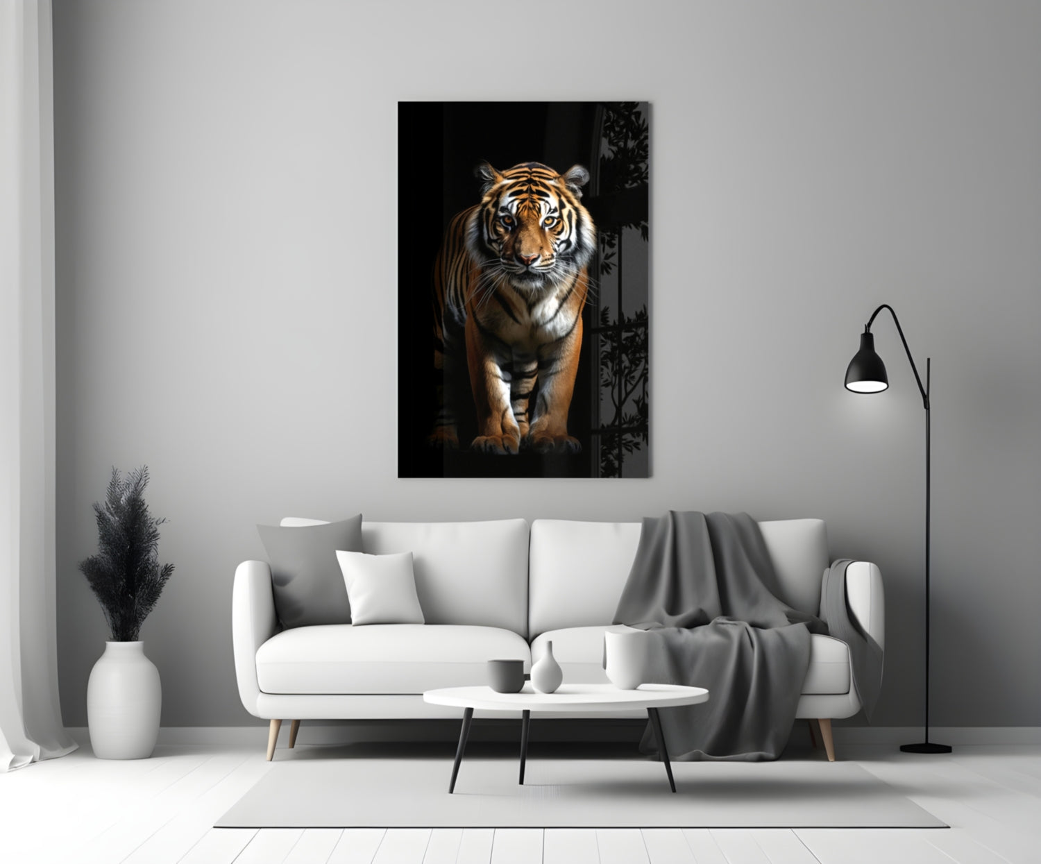 Tiger in the Dog Glass Wall Art|| Designer's Collection.