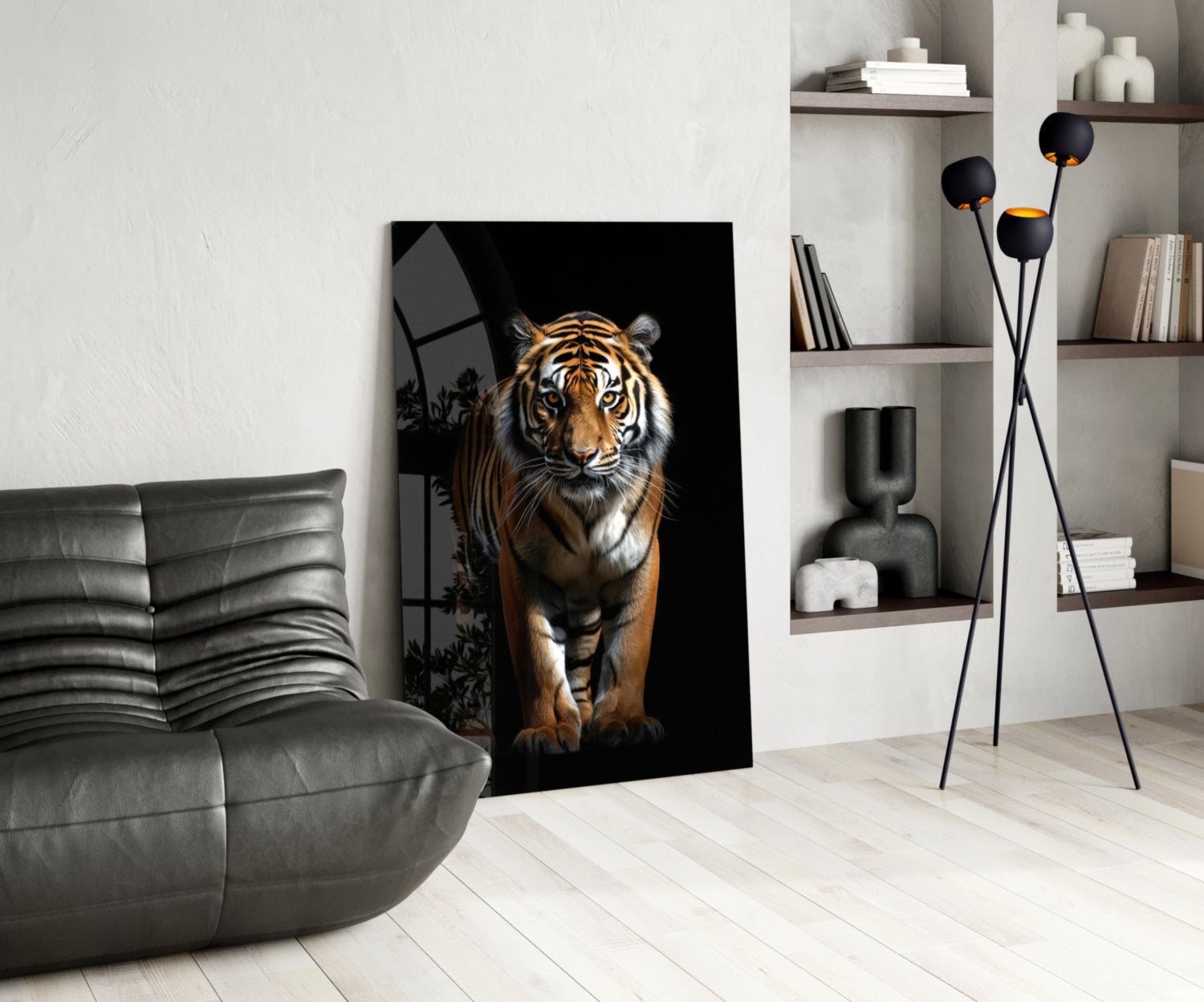 Tiger in the Dog Glass Wall Art|| Designer's Collection.