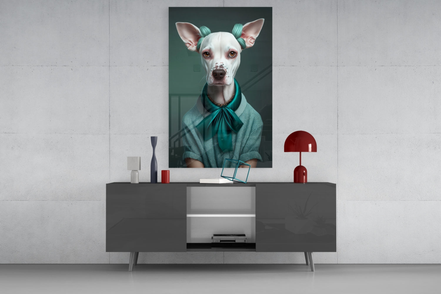 Dog Vogue Glass Wall Art|| Designer's Collection.