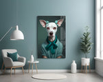 Dog Vogue panel adding editorial flair to a hallway