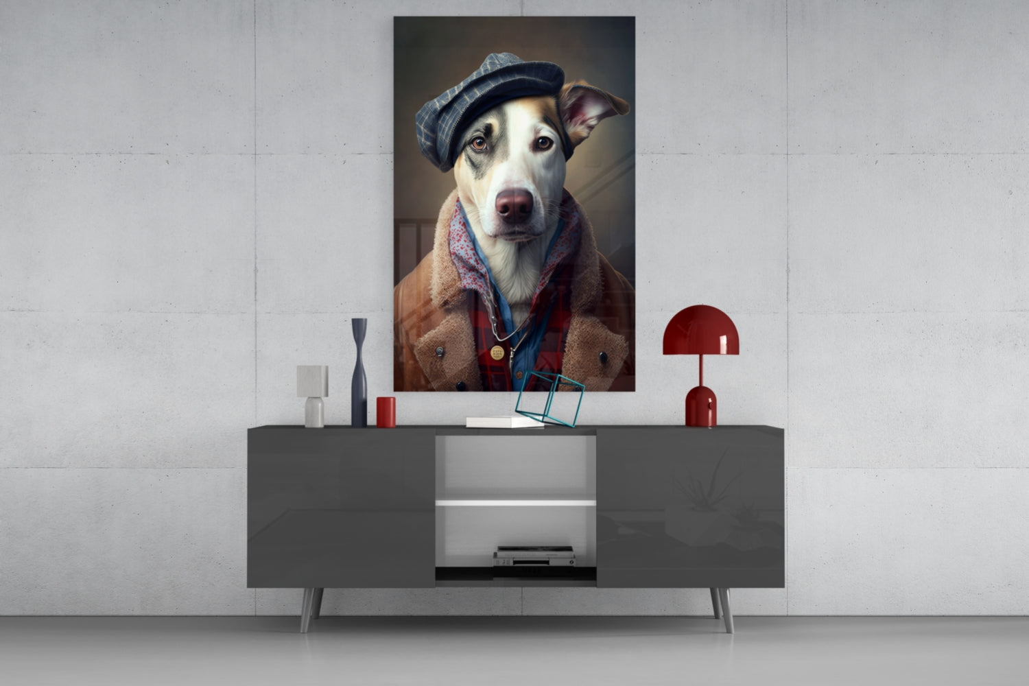Dog Vogue Glass Wall Art|| Designer's Collection.