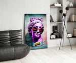 Oh glass print enhancing a foyer with statement firepower