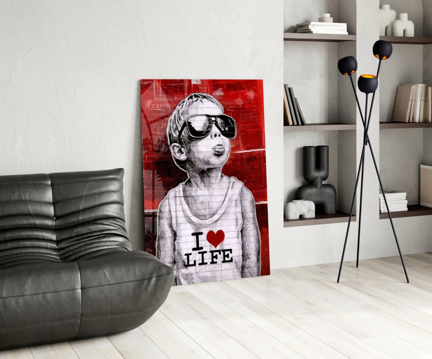 I Love Life Glass Wall Art || Designer Collection.
