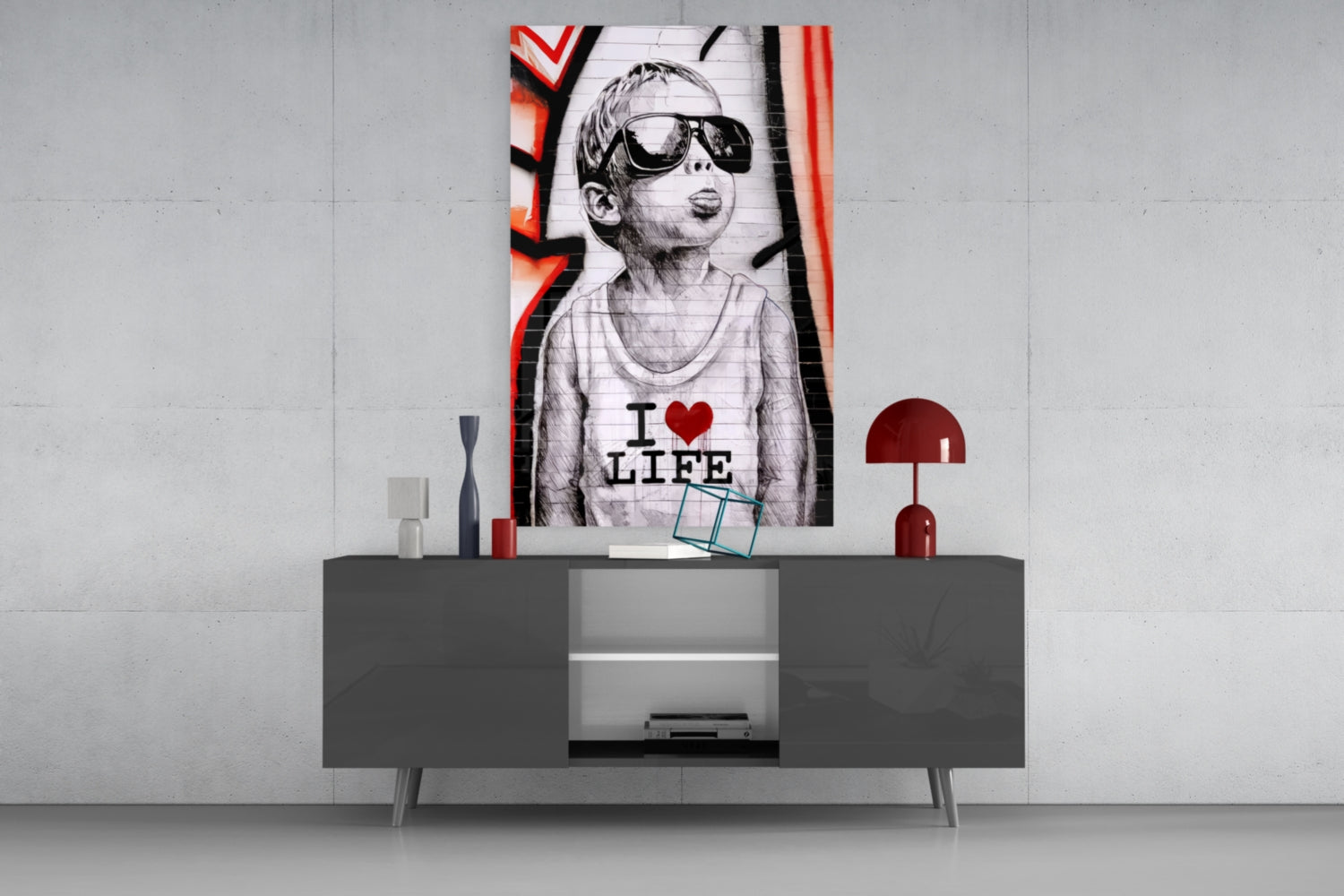 I Love Life Glass Wall Art || Designer Collection.