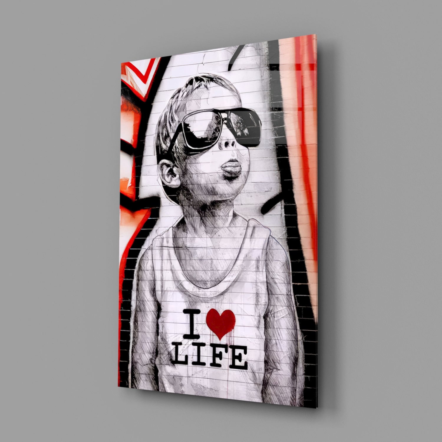I Love Life Glass Wall Art || Designer Collection.