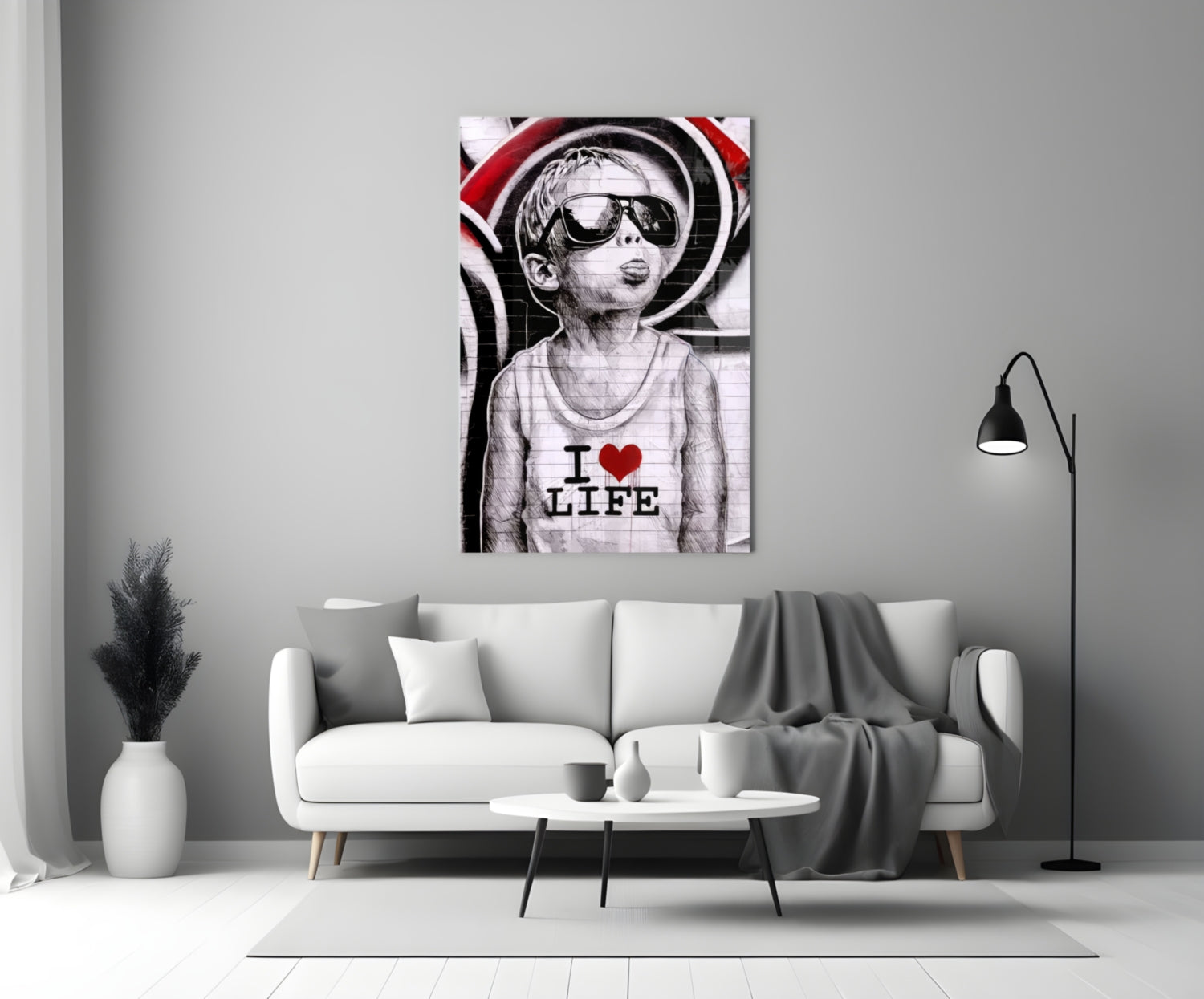 I Love Life Glass Wall Art || Designer Collection.