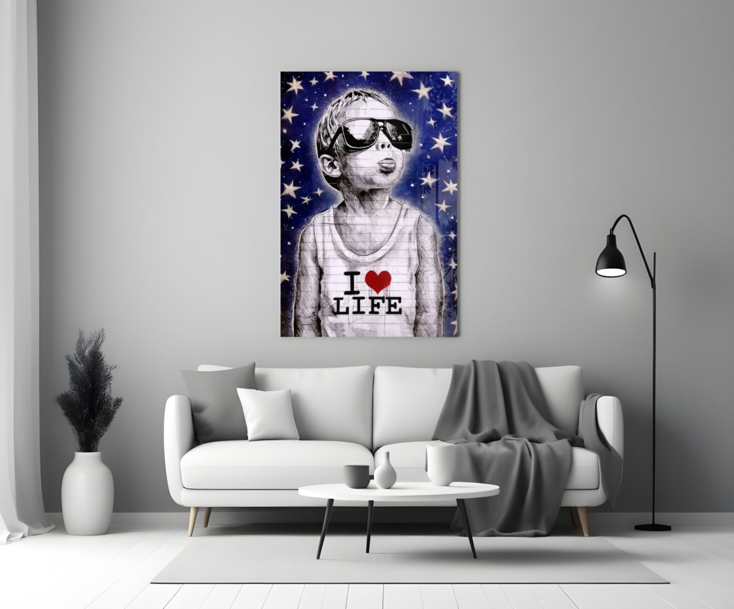 I Love Life Glass Wall Art || Designer Collection.