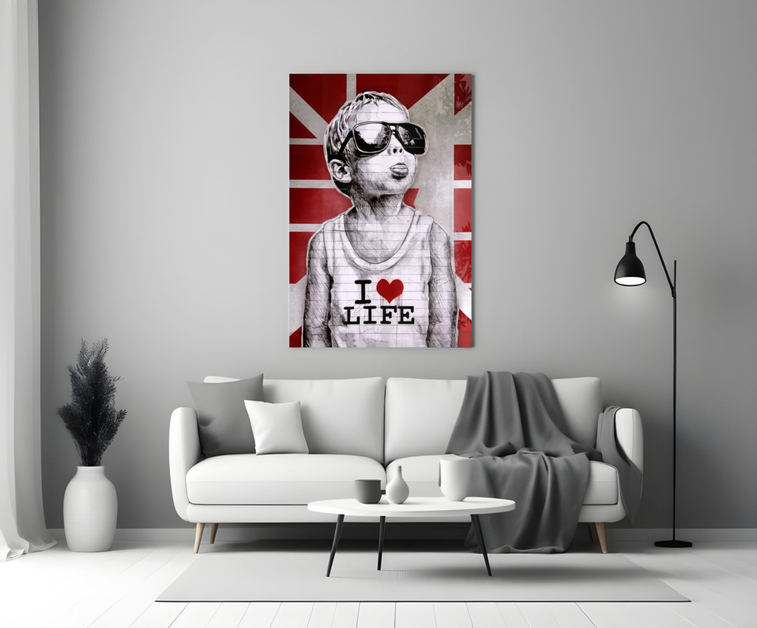 I Love Life Glass Wall Art || Designer Collection.