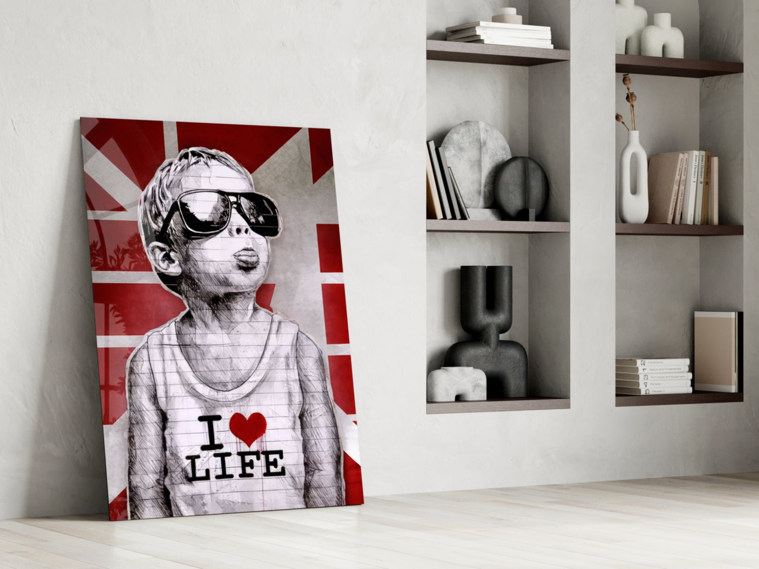 I Love Life Glass Wall Art || Designer Collection.