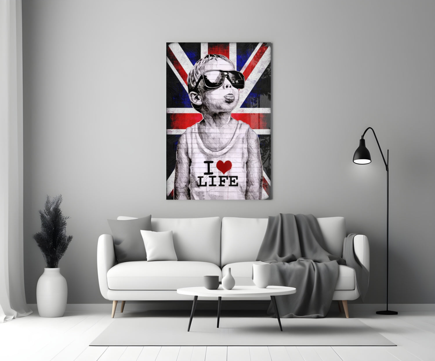 I Love Life Glass Wall Art || Designer Collection.