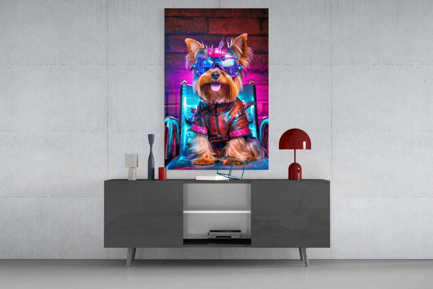 Hip Dog Glass Wall Art || Designer Collection.