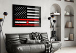 USA Canada Flag panel adding editorial drama to a hallway