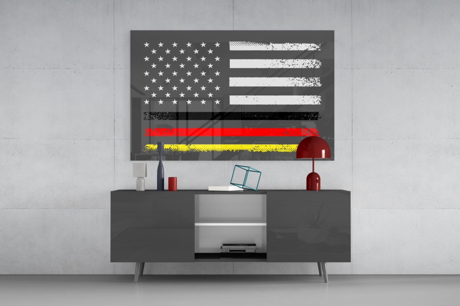 USA - Germany Flag Glass Wall Art || Designer Collection.