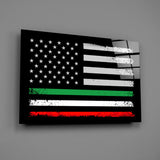 USA-Italia Flag Glass Wall Art || Designer Collection