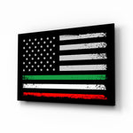 Flag-fusion panel bringing patriotic glow to a home bar