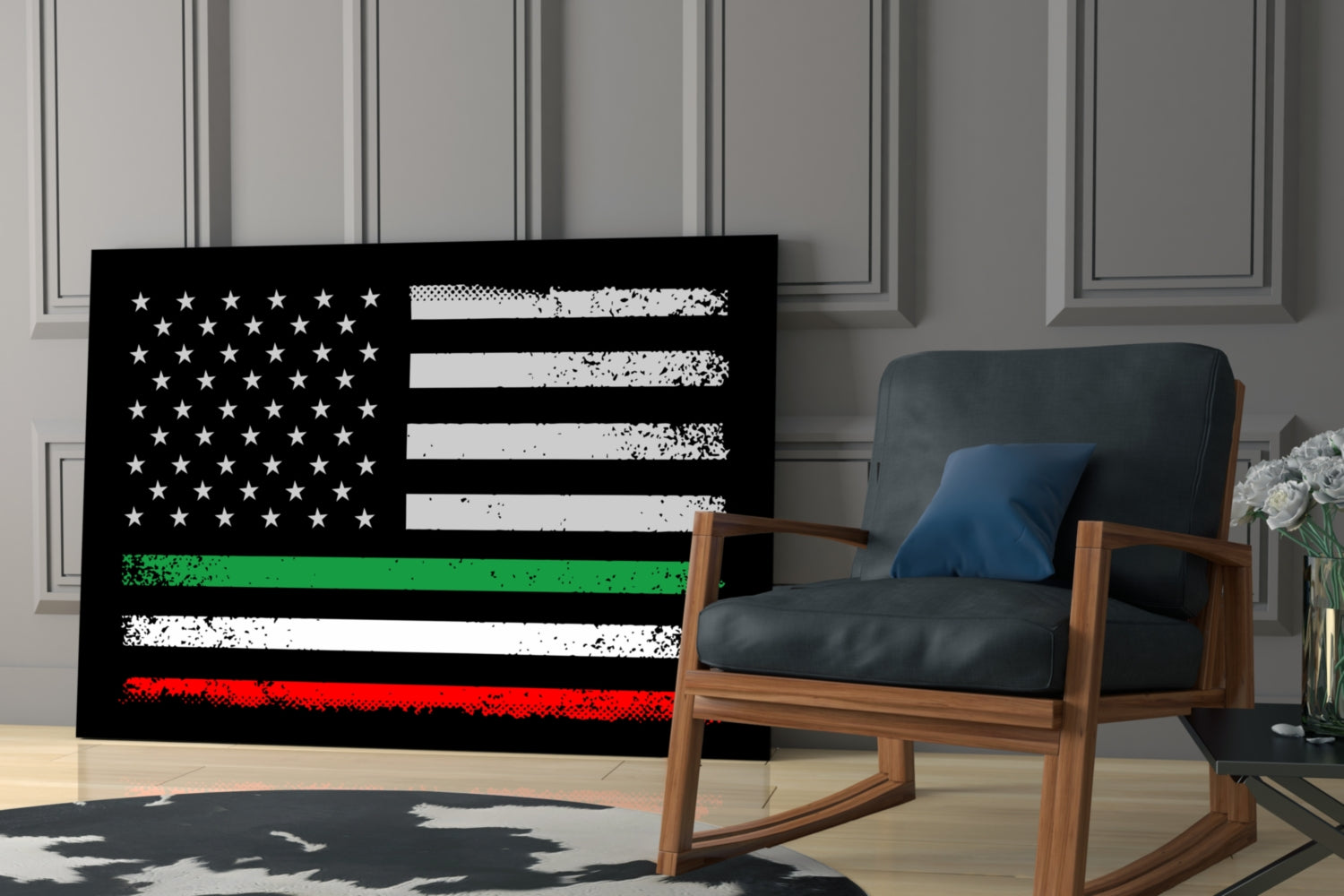 USA-Italia Flag Glass Wall Art || Designer Collection.
