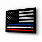 Flag-fusion panel bringing patriotic glow to a home bar