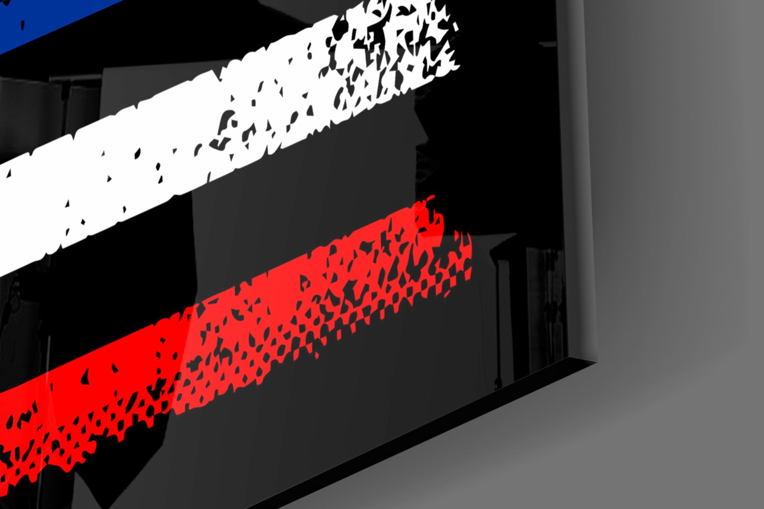 USA-France Flag Glass Wall Art || Designer Collection.