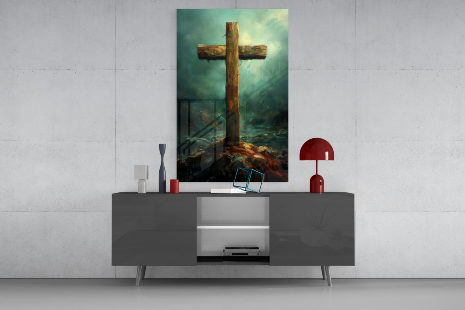 Cross Glass Wall Art || Designer Collection.