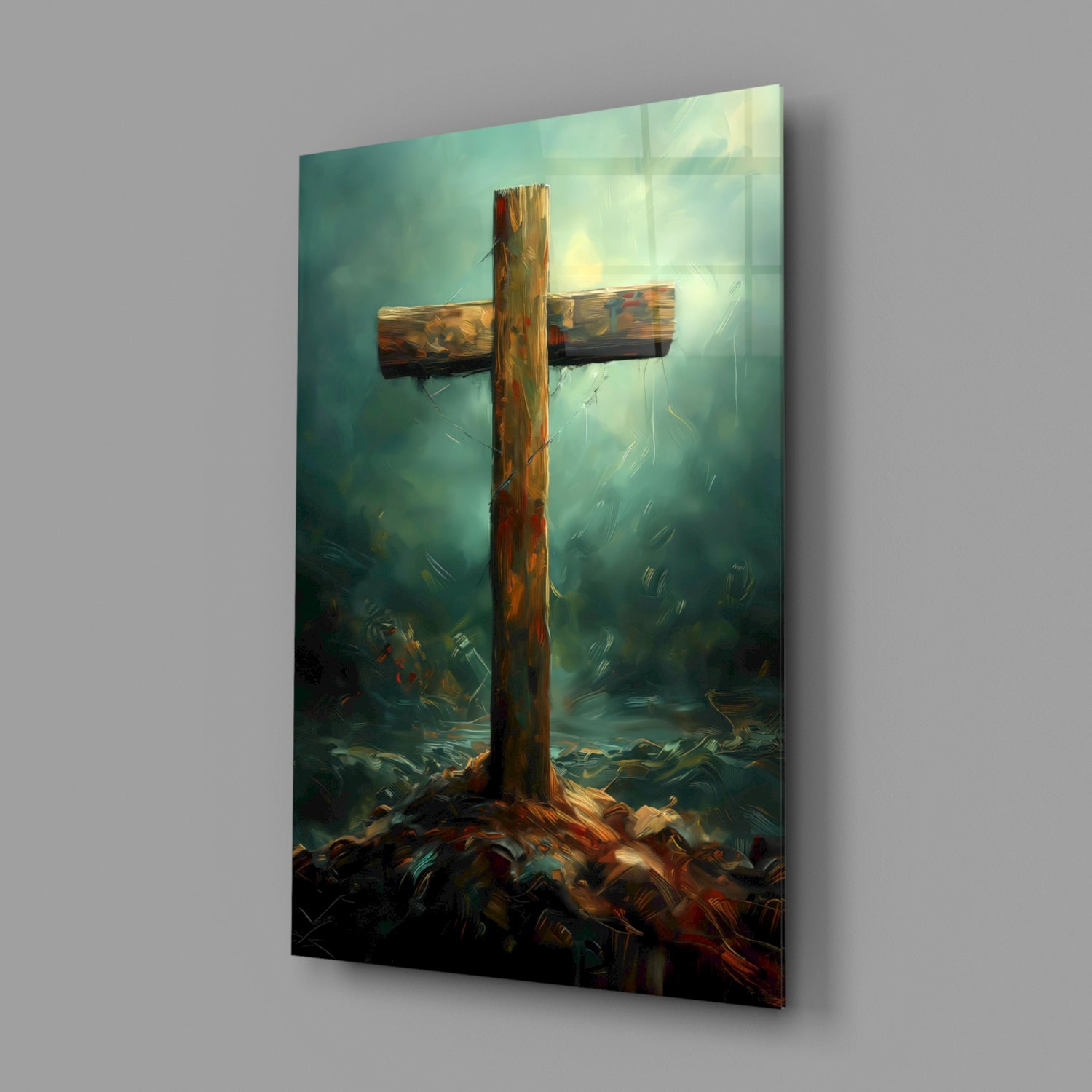 Cross Glass Wall Art || Designer Collection.