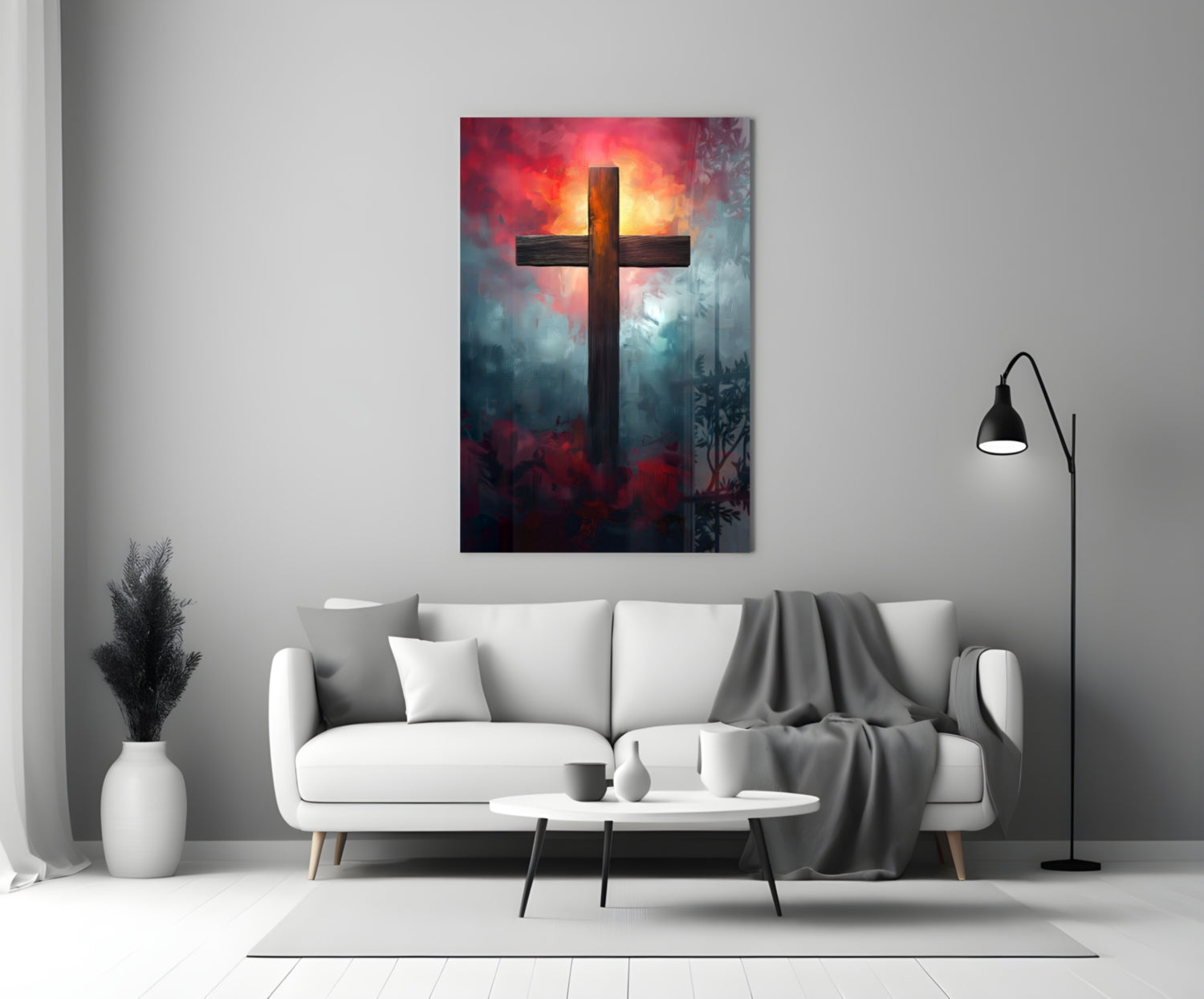 Cross Glass Wall Art || Designer Collection.
