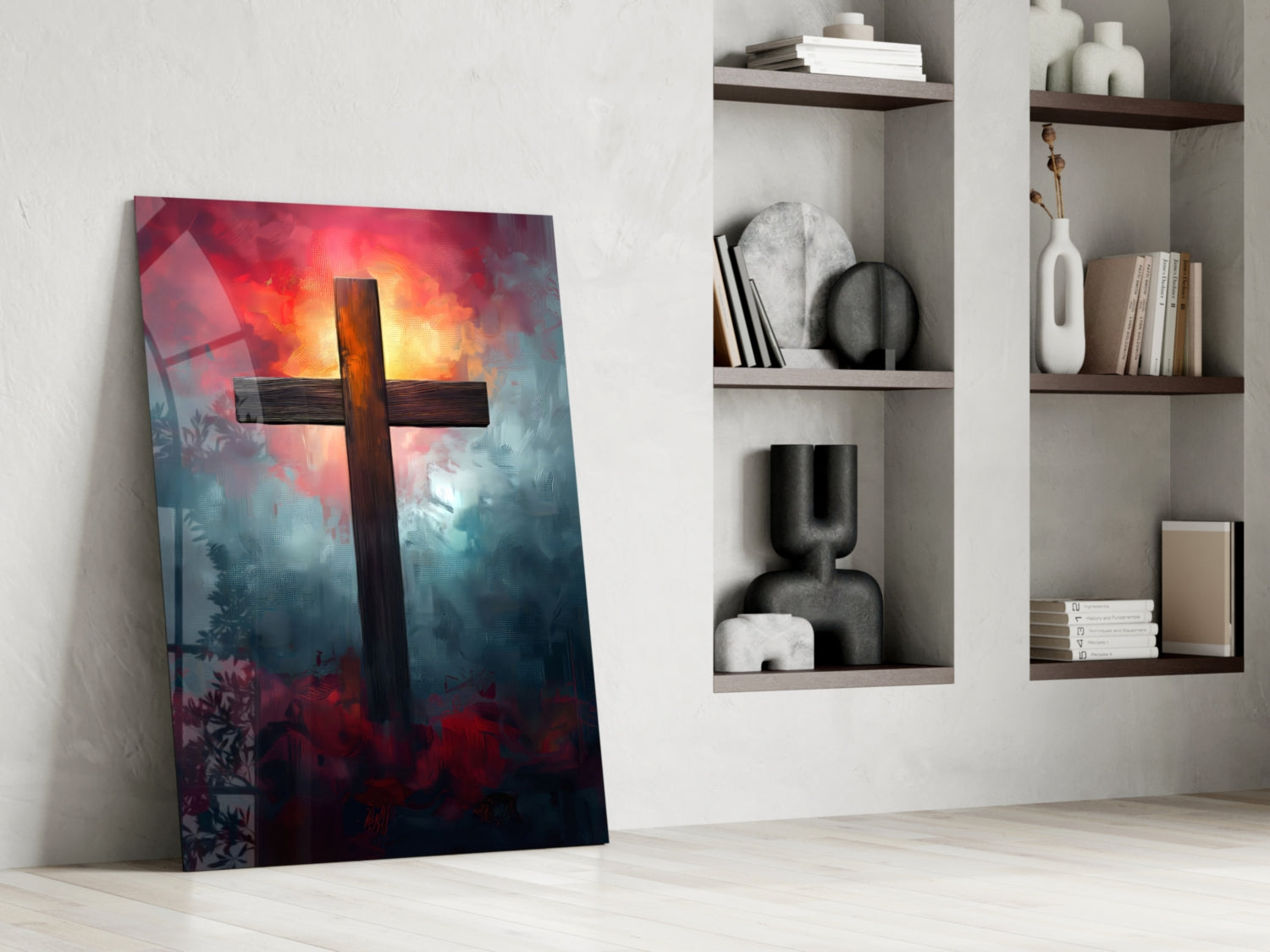Cross Glass Wall Art || Designer Collection.
