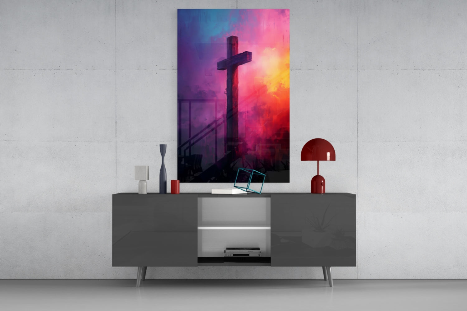Cross Glass Wall Art || Designer Collection.