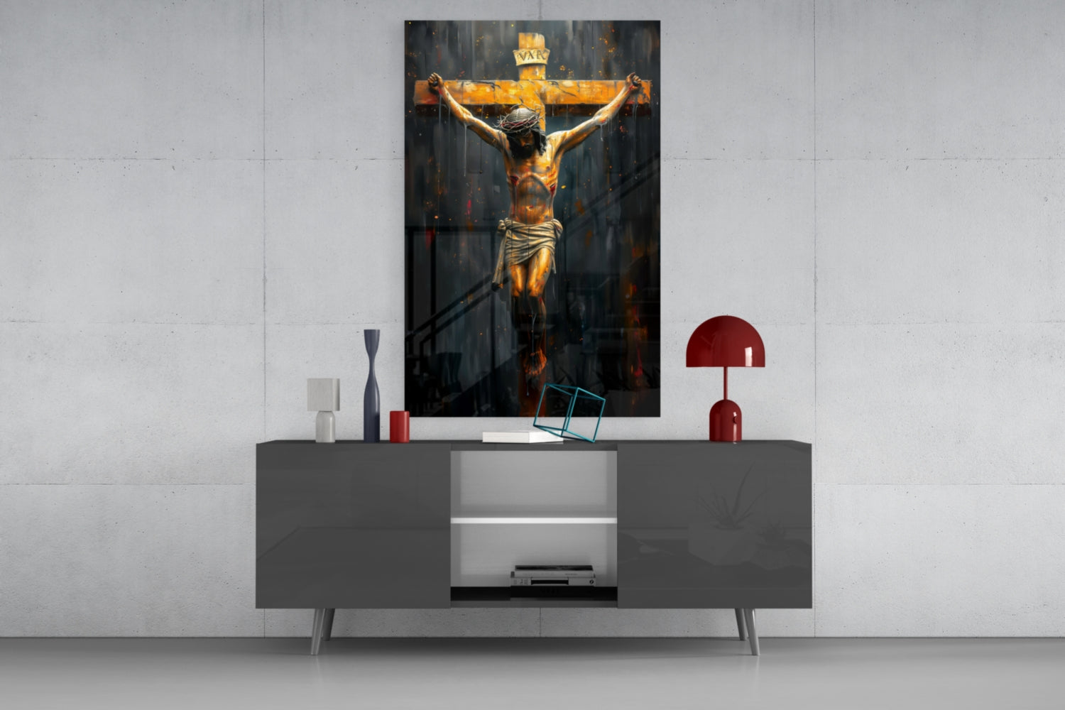 Cross Glass Wall Art || Designer Collection.