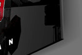 Jordan panel catching lamp light to reveal its cinematic glow