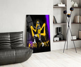 King James glass print enhancing a den with basketball firepower