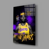 King James close-up showing LeBron in crown and Lakers jersey