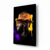 Pop-graffiti panel bringing king glow to a man cave