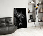 King James glass print enhancing a den with basketball firepower