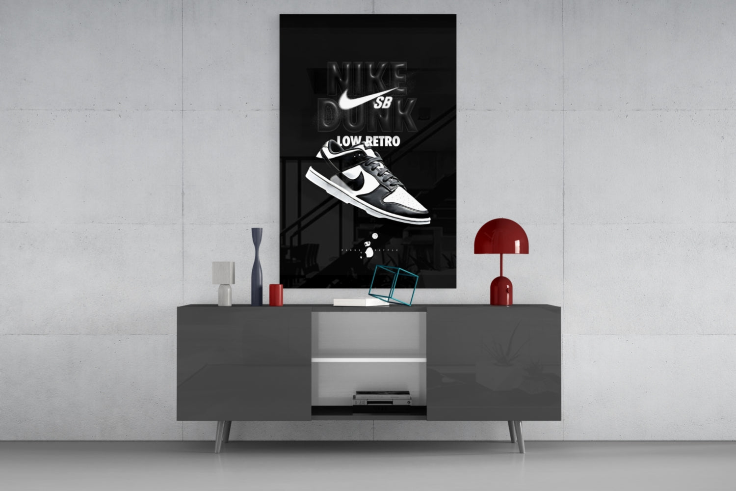Retro Sneakers Glass Wall Art || Designer Collection.