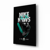 Product-poster panel bringing sneaker glow to a teen den