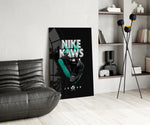 Black Kaws glass print enhancing a den with statement firepower