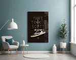 Air Jordan panel adding editorial flair to a hallway